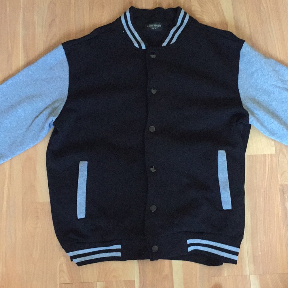 Black & Grey Baseball Jacket - image 1